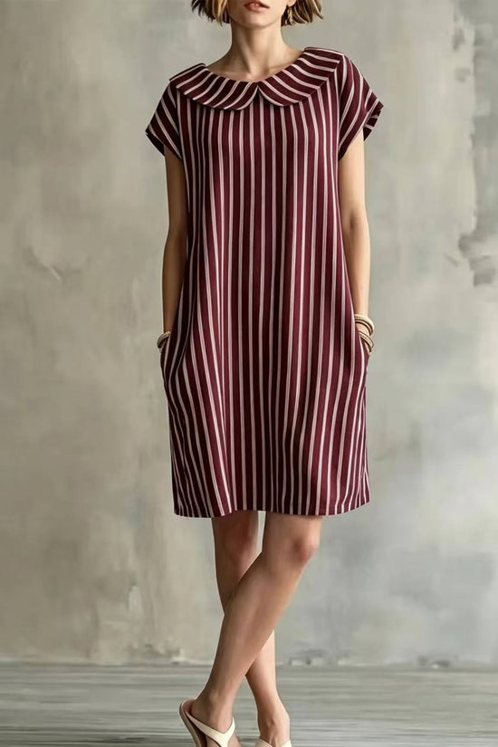 Elegant And Fashionable Printed Striped Dress For Women 