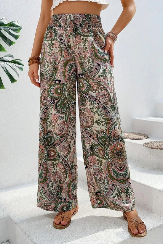Printed Wide Leg Pants 