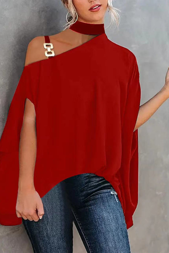 Women’s One-Shoulder Printed T-Shirt 