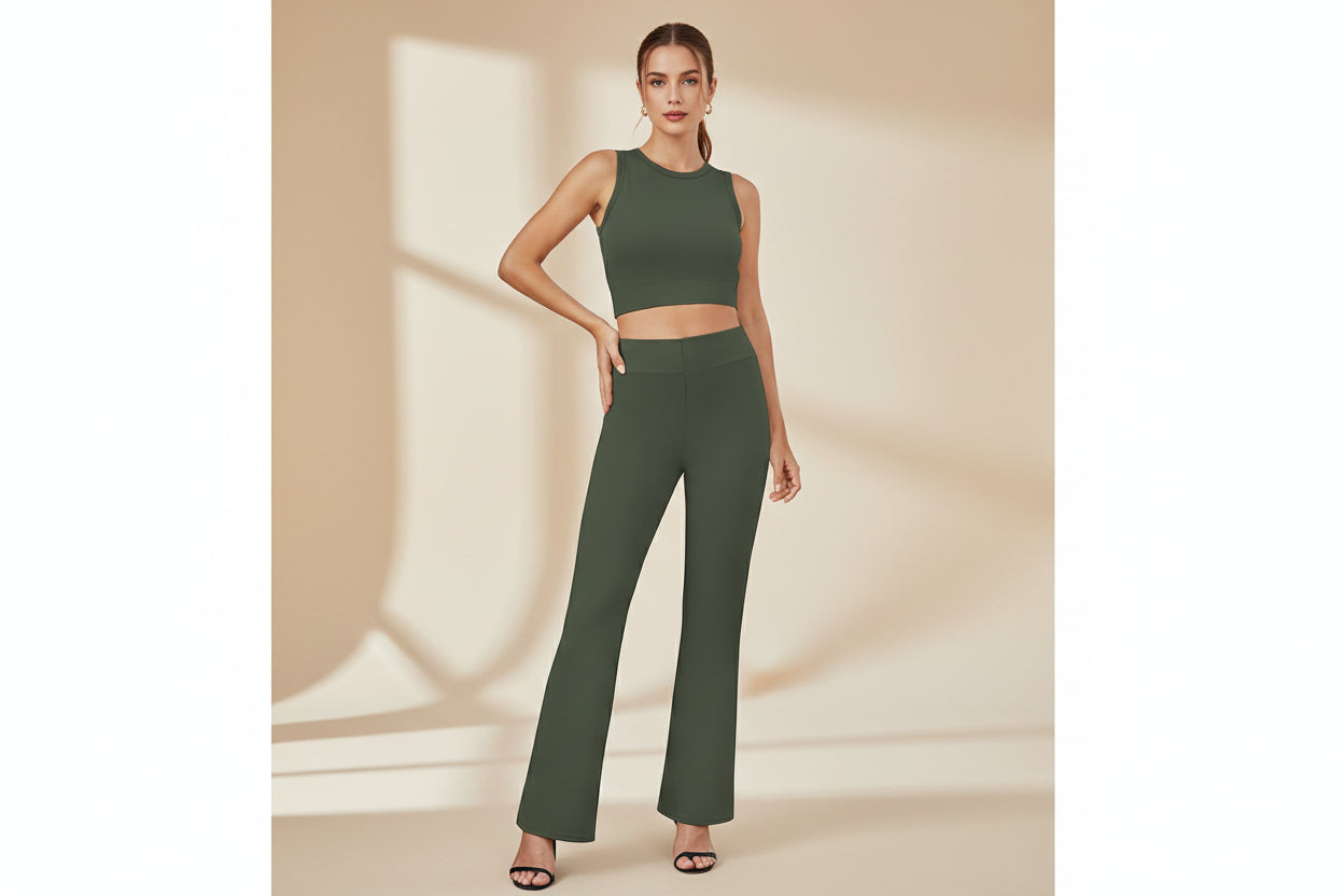 Business-casual High-waisted Stretch Trousers 