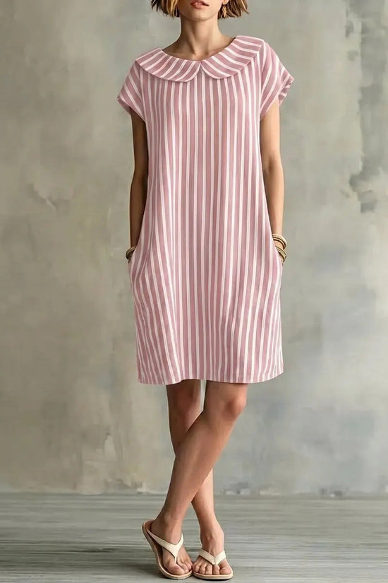 Elegant And Fashionable Printed Striped Dress For Women 