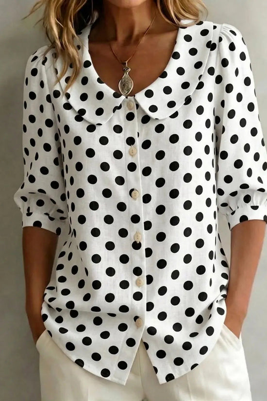 Retro Polka Dot Pattern Womens Shirt 