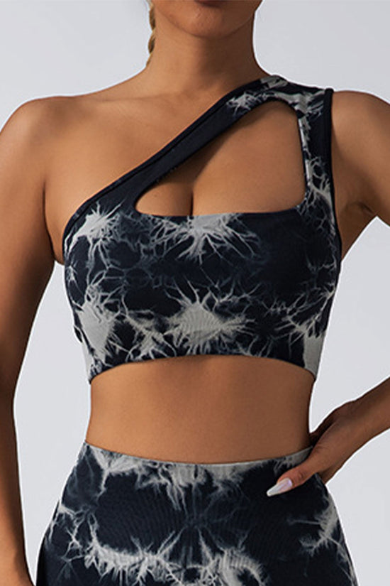 Seamless One-Shoulder Bra & Scrunch Leggings Set - High Waisted Yoga Pants FitiqueFit