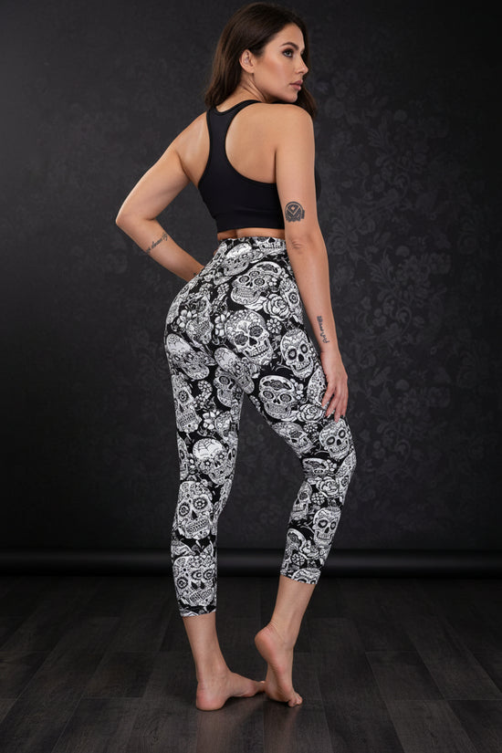 Cropped High-Rise Leggings – USA Flag Print Patriotic Workout Pants 