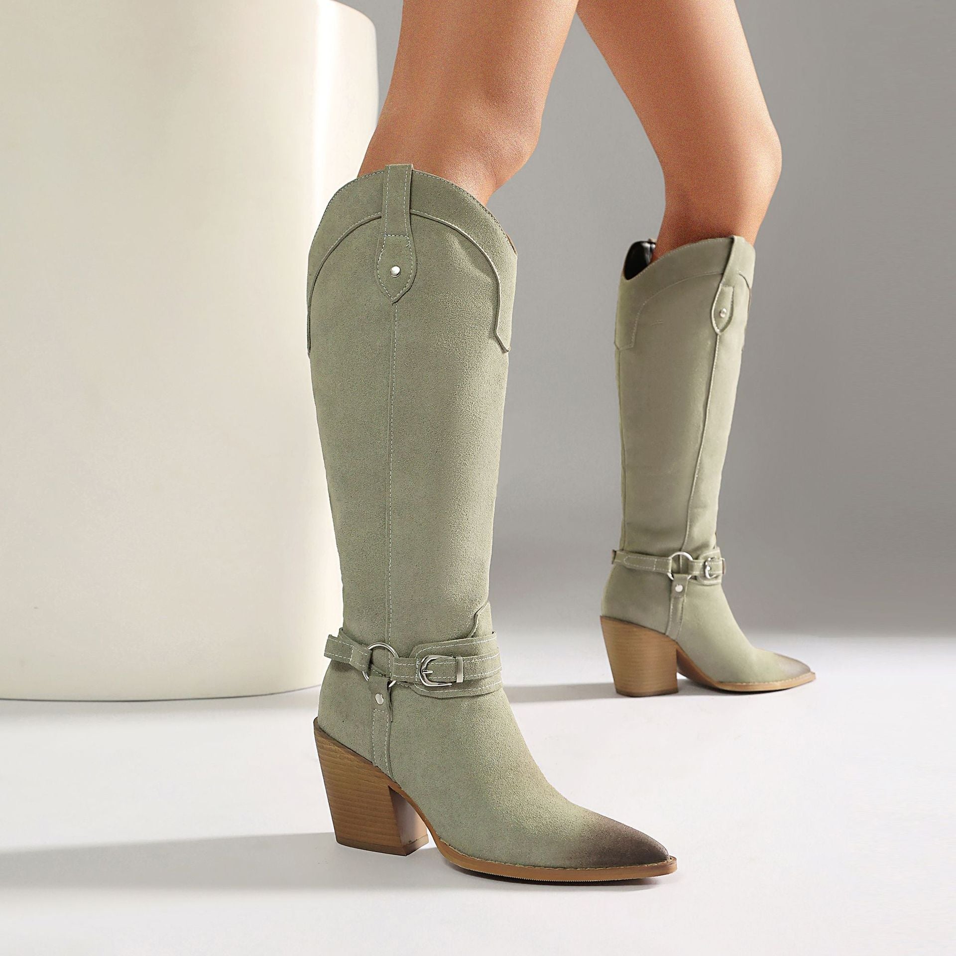 High heels, thick heels, women's boots, high boots, western boots Made to order, ships in 7 days 