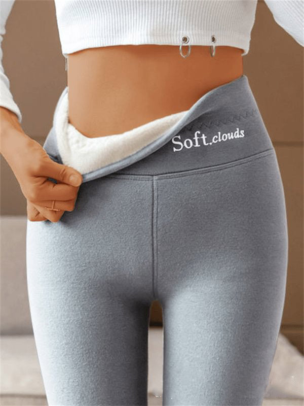 Women's Outer High Waist Hip Lift Leggings Fleece-lined Shark Pants 