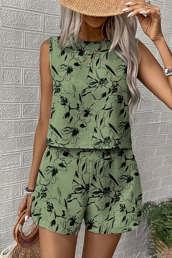 Womens Tank Top And Shorts Two-piece Set 