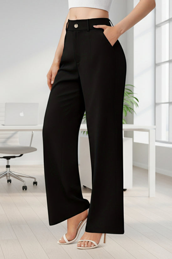 Elegant Womens Suit Pants With Pockets 