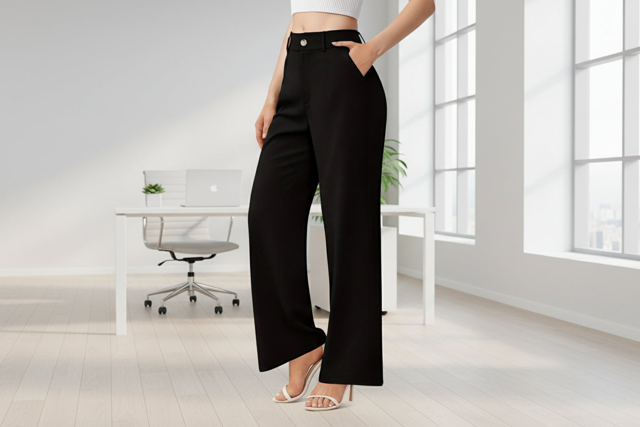 Elegant Womens Suit Pants With Pockets 
