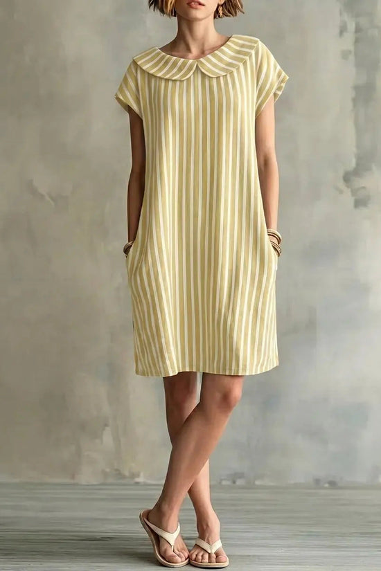 Elegant And Fashionable Printed Striped Dress For Women 