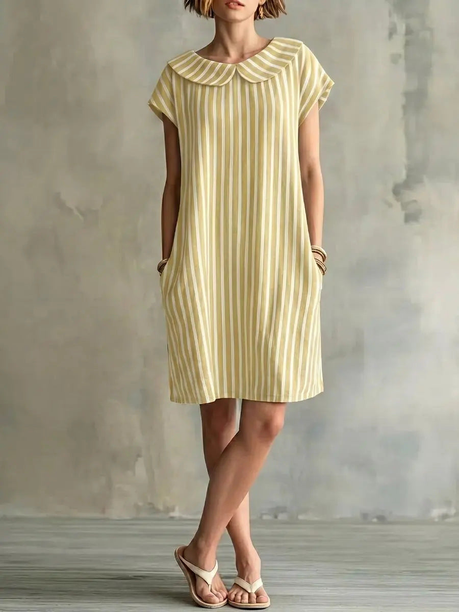 Elegant And Fashionable Printed Striped Dress For Women 