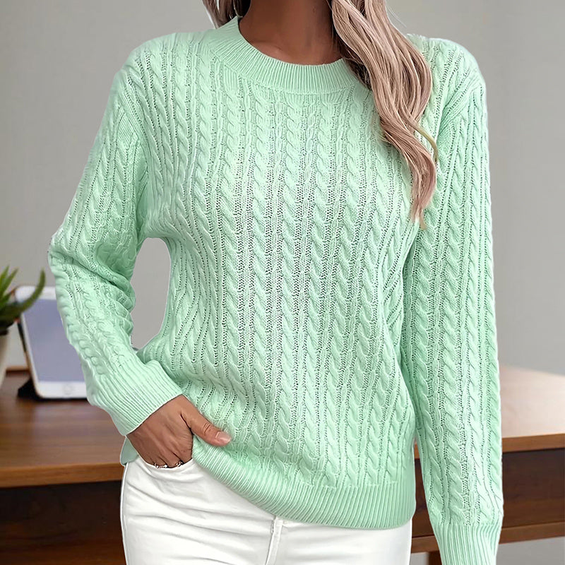 Womens Textured Long Sleeve Sweater Crewneck Pullover Dressy Casual Tops 2025 Fall Trendy Outfits CJ US