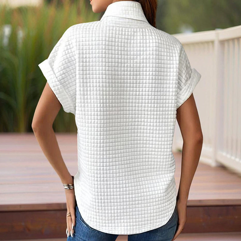 Women’s Textured Cuff Short‑Sleeve Tee CJ US