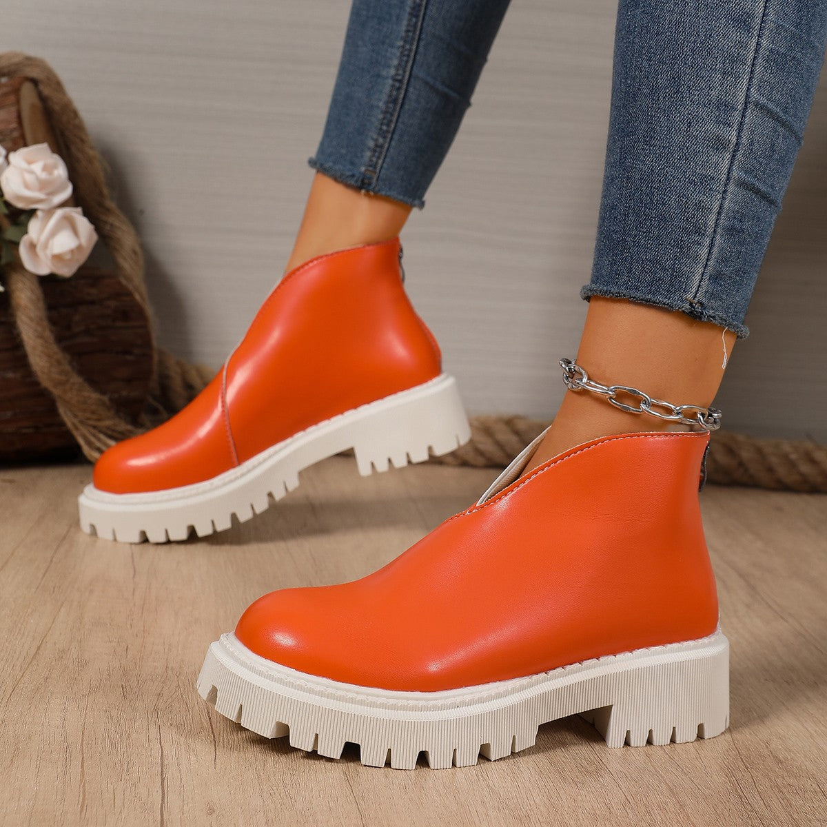 Arrival Women's Plus-size Chunky-heeled High-heeled Ankle Boots 