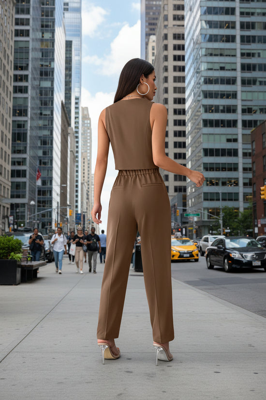 Womens Jumpsuit Commuter Slim Fit Suit 