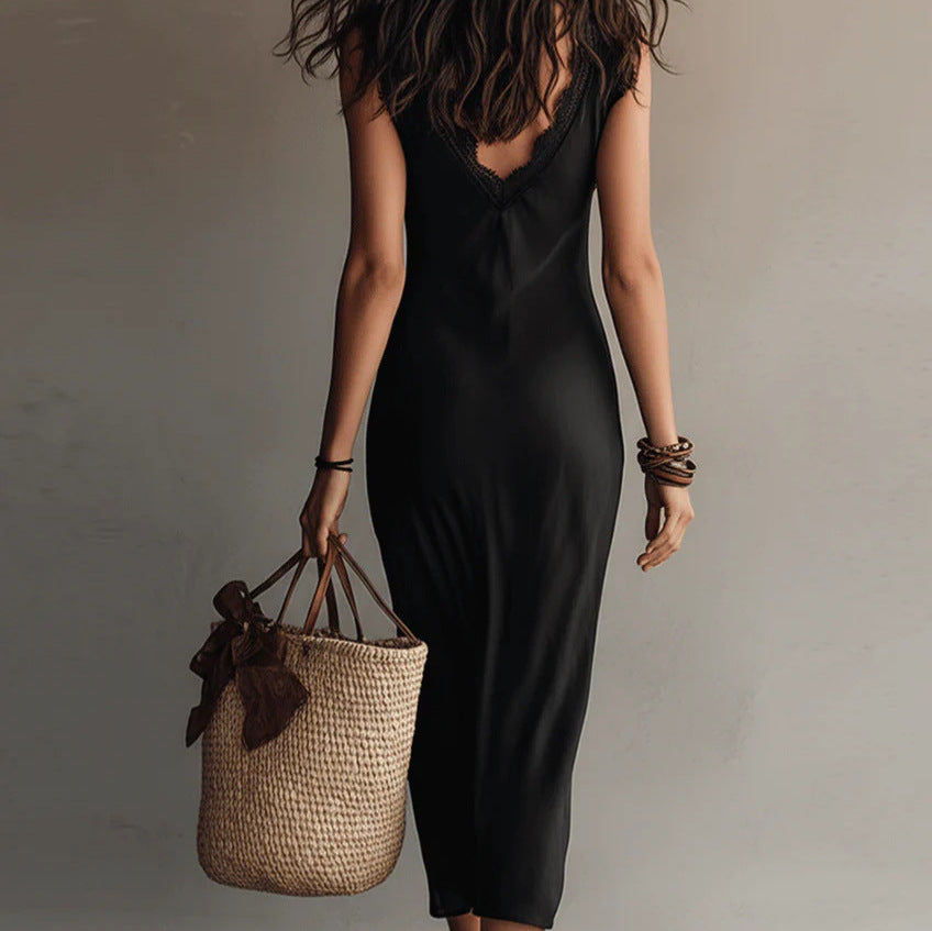 Chic Style Halter Print Fitted Slimming Vacation Maxi Dress for Women 