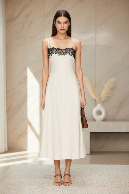 Lace contrasting camisole women's dress 
