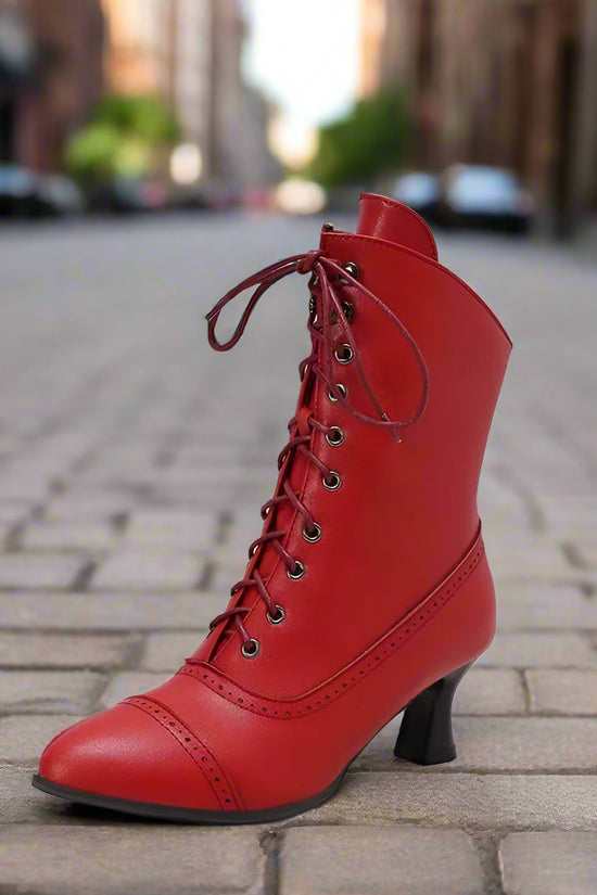 Large Size Women's British-style Martin Wine Glass High Heel Boots Women's Motorcycle Diversi Fashion™