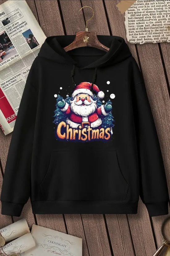 Kawaii Santa Hoodie – Women’s Graffiti Christmas Sweatshirt CJ US