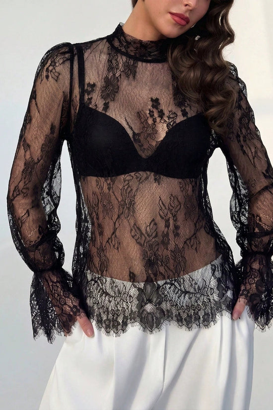 Lace long sleeved top 