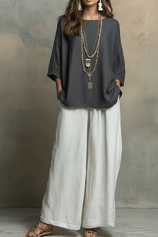 Bohemian Style Loose Elegant Set for Women Casual Vacation Outfit 