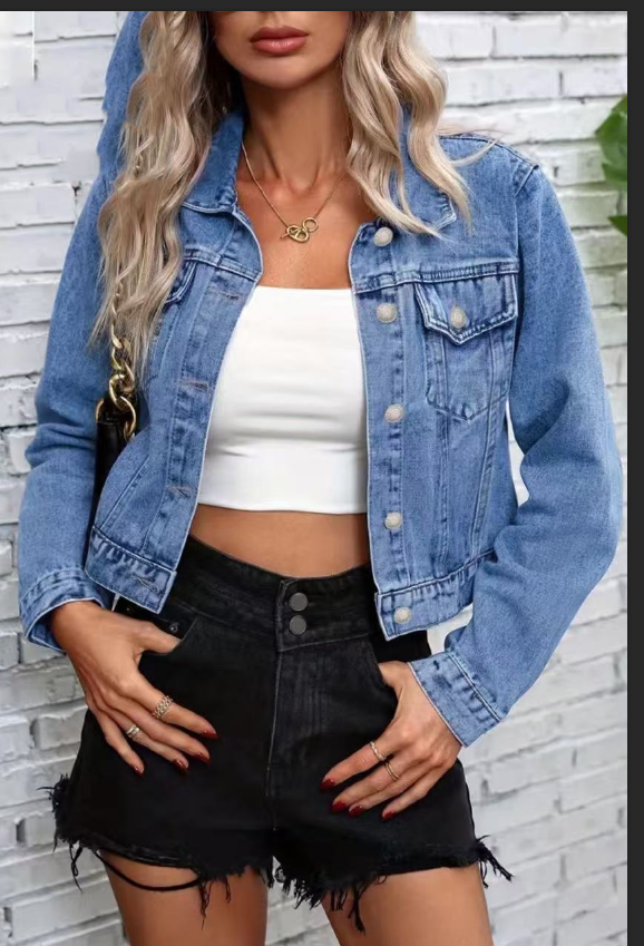 Long Sleeve Denim Jacket for Autumn 