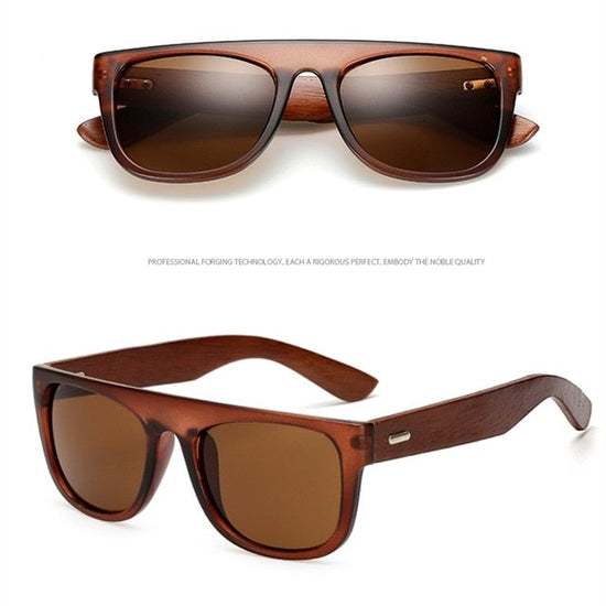 Bamboo Wooden Arms Sunglasses Men Women Black Sunglass eprolo