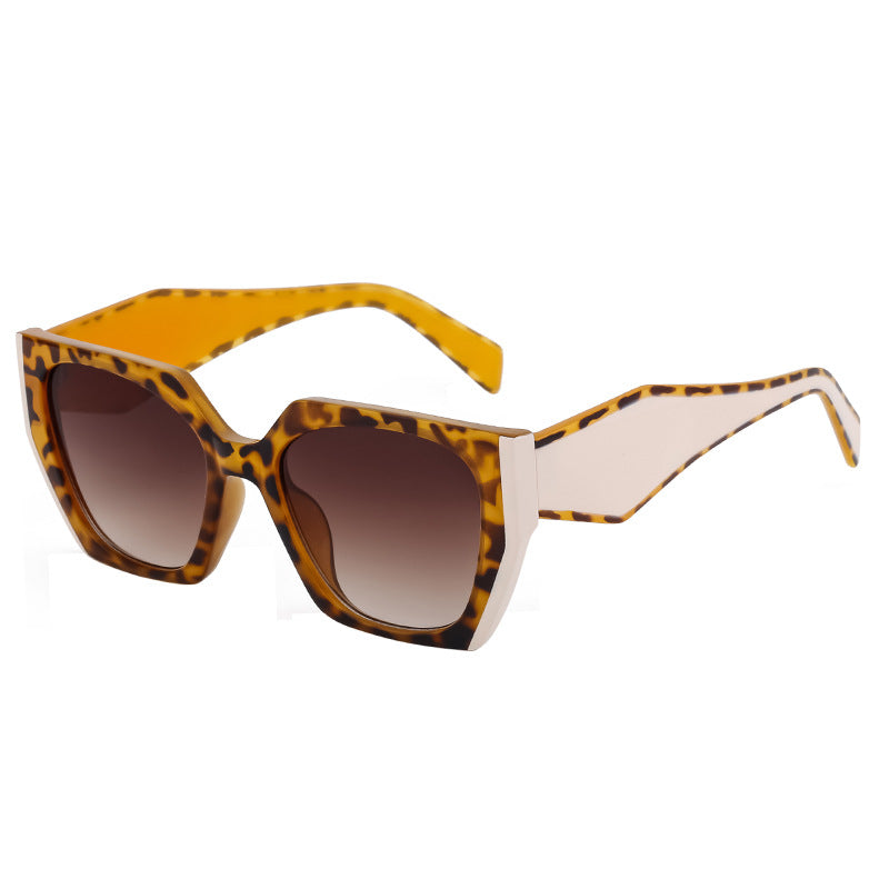 New Fashion Cat-eye Wide Temple Sunglasses for Women, High-end Ins Style, Full-frame UV Protection Sun Glasses 