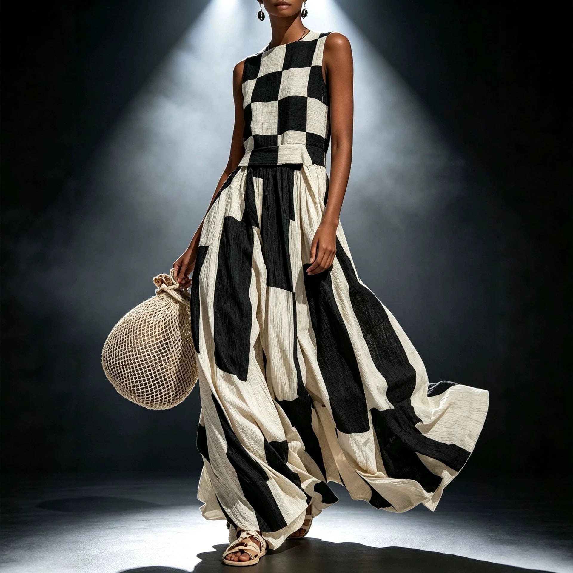 Round neck sleeveless loose dress 