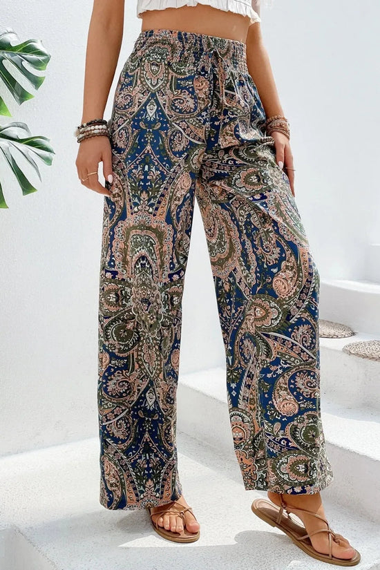 Printed Wide Leg Pants 