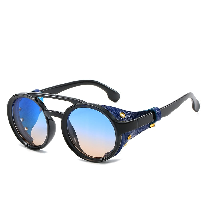 New Steampunk Sunglasses Brand Design Round Sunglass Men Women Vintage Punk Sun glasses UV400 Shades Eyewear eprolo