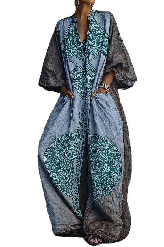 Printed Bohemian style wide leg jumpsuit for women 