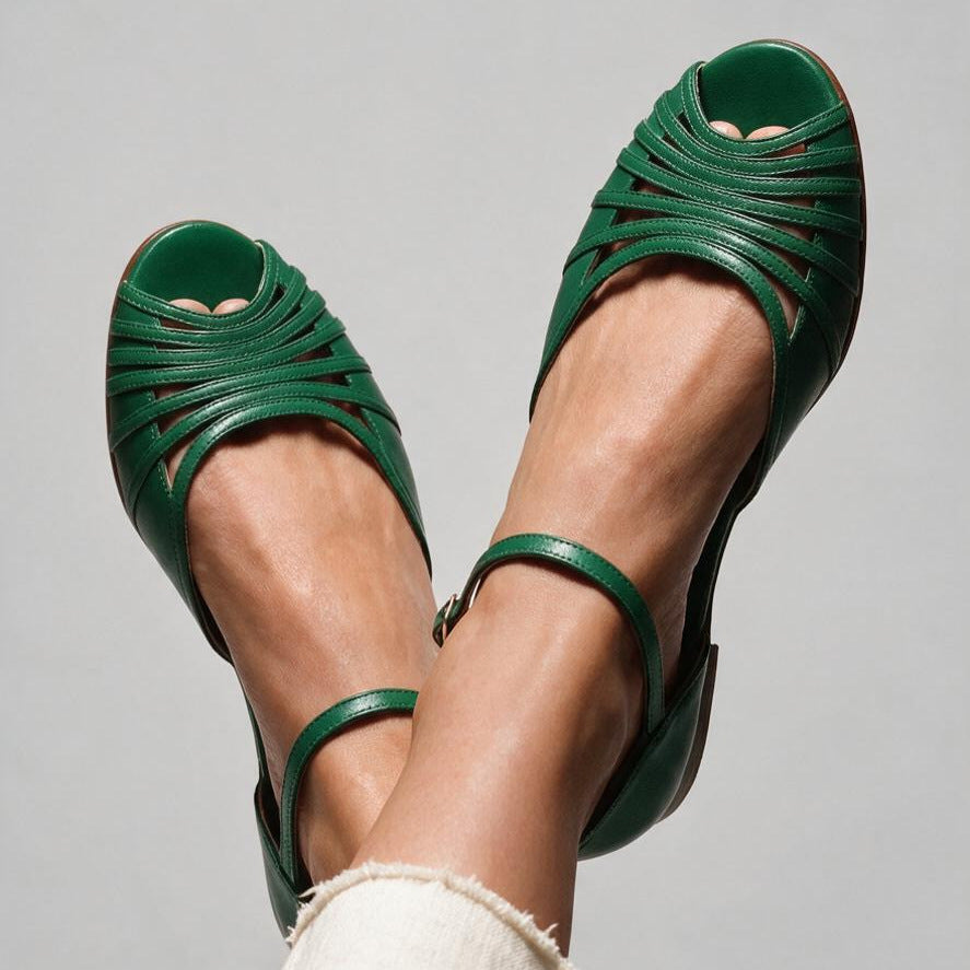 Casual Fishmouth Flat Heeled Ankle Strap Sandals for WomenAdjustable Buckle Design, Comfortable and Versatile Summer Footwear 