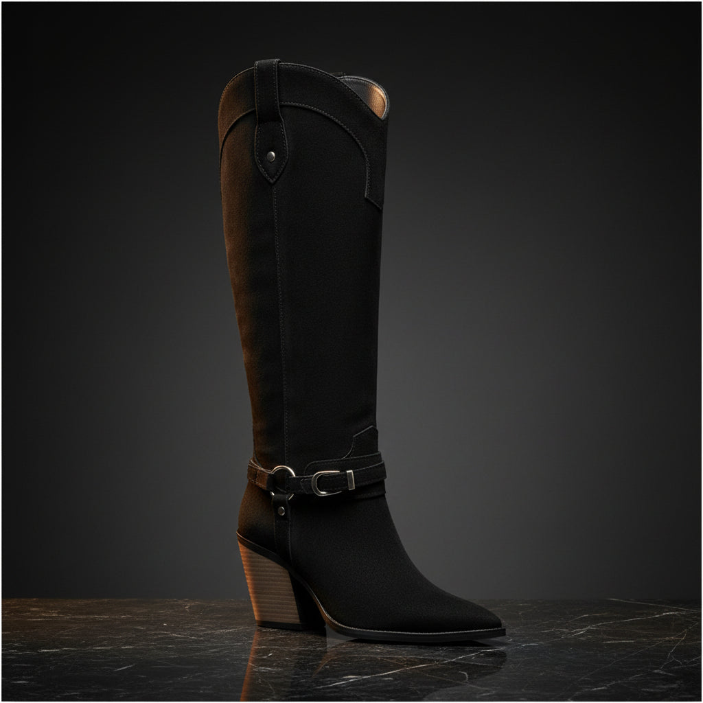 High heels, thick heels, women's boots, high boots, western boots Made to order, ships in 7 days 