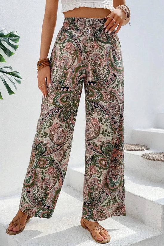 Printed Wide Leg Pants 