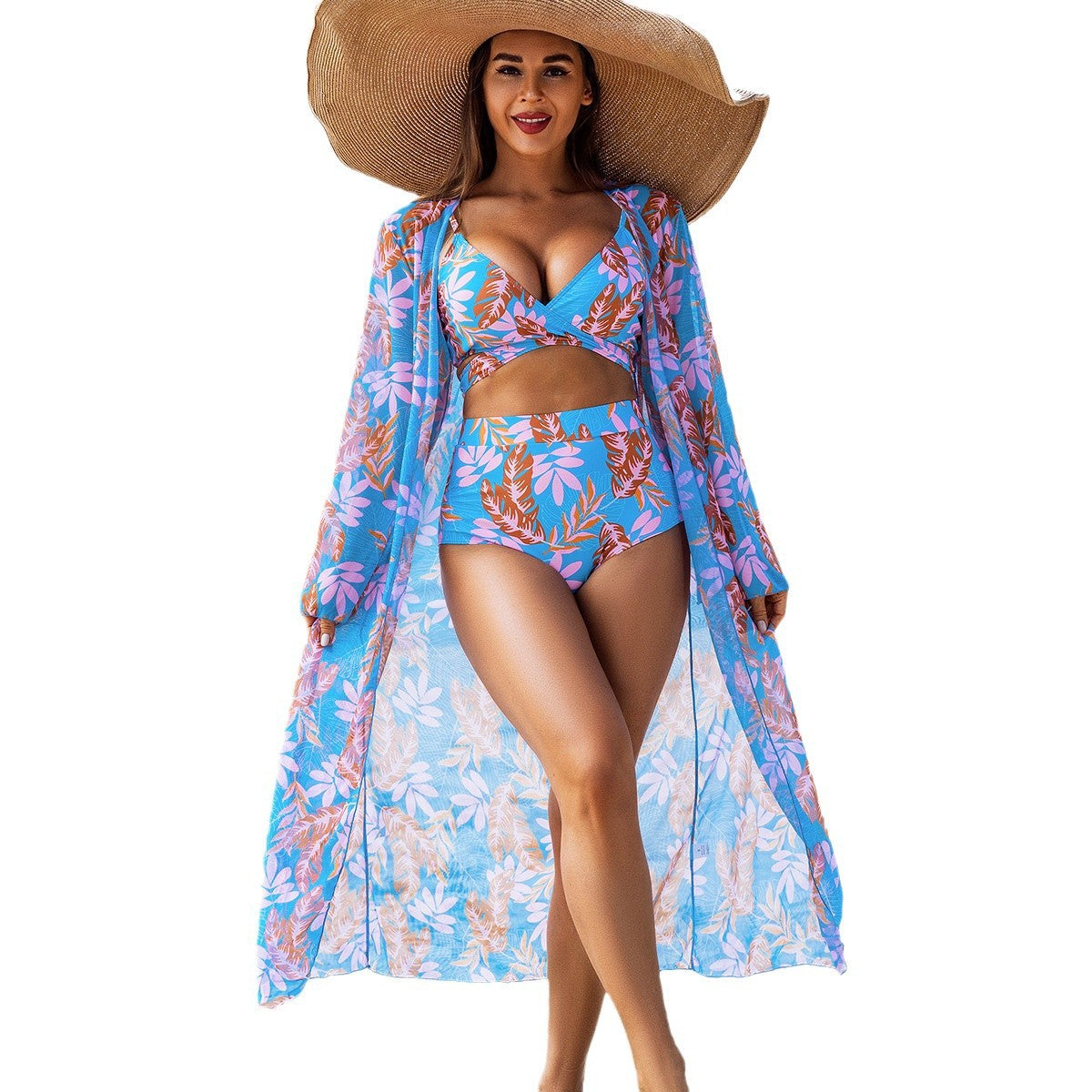 Mingyi Fashionable High-End Sexy Women's Swimwear Three-Piece Bikini Set 