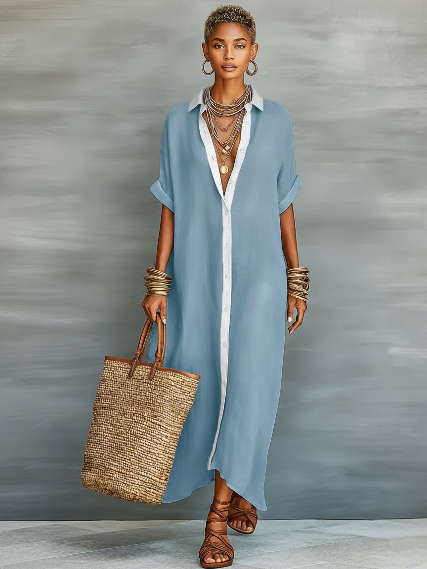 Loose short sleeved shirt skirt 