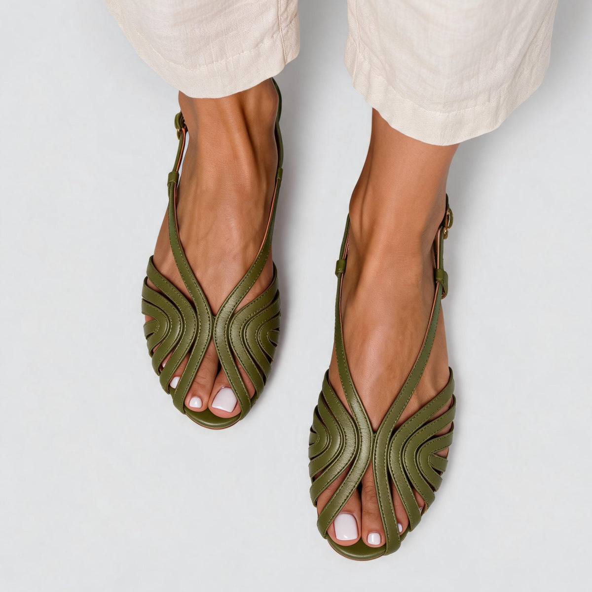 Made to order ships in 3–5 days Low heeled fish mouth strap beach casual women's sandals 