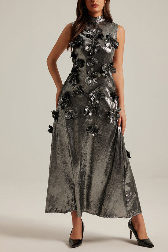🌸 Three-Dimensional Floral Sleeveless A-Line Dress eprolo