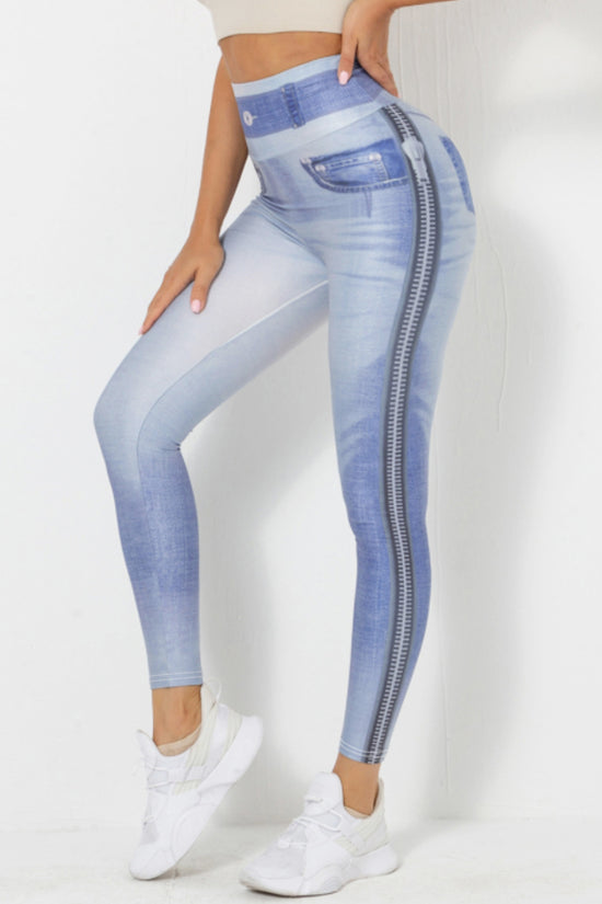 Barbie Denim Peach Yoga Pants Women's Fitness Workout Leggings Slim Bodybuilding Pants