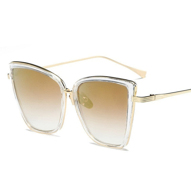 Big Cat Eye Sunglasses Women Black Mirror Sun Glasses Fashion Brand Designer High Quality Vintage Sunglass eprolo