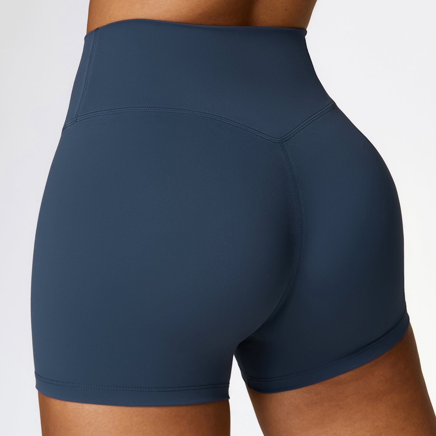 Shaved tight yoga shorts for women, high waisted and waist cinching fitness pants, hip lifting and running sports shorts 