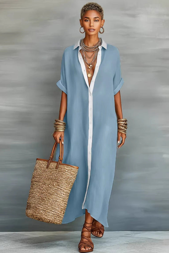 Loose short sleeved shirt skirt 