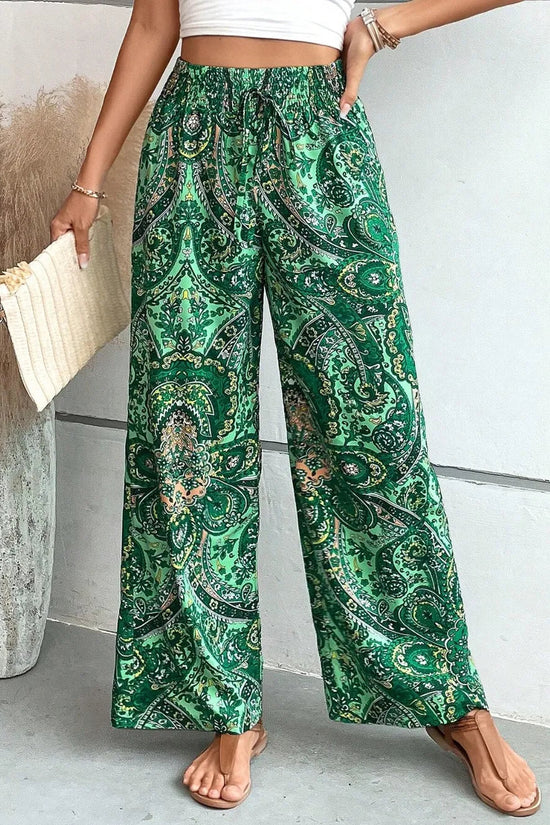 Printed Wide Leg Pants 
