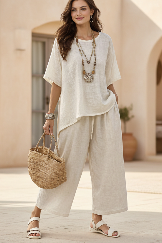 Women’s Beach Vacation Two Piece Set – Loose Summer Outfit