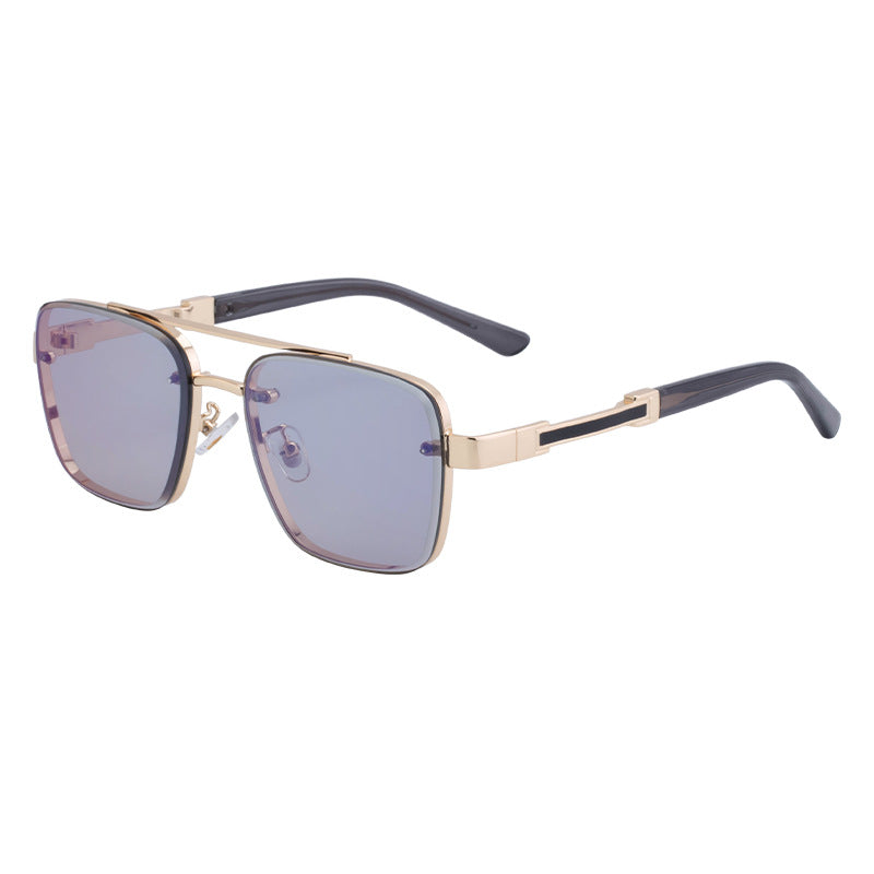 New Retro Sunglasses for Men, Square Frame, Stylish Sun Protection Glasses, High-End Men's Sunglasses 
