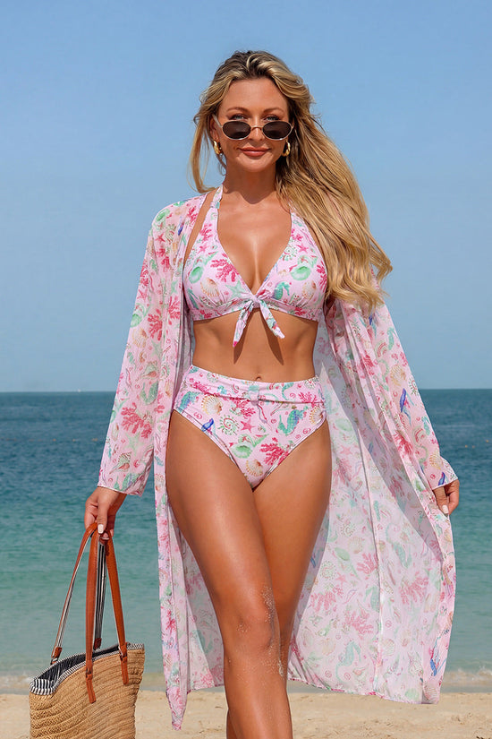 New Style Sexy Fashion Swimwear Three-Piece Set Multi-Color Printed Bikini 