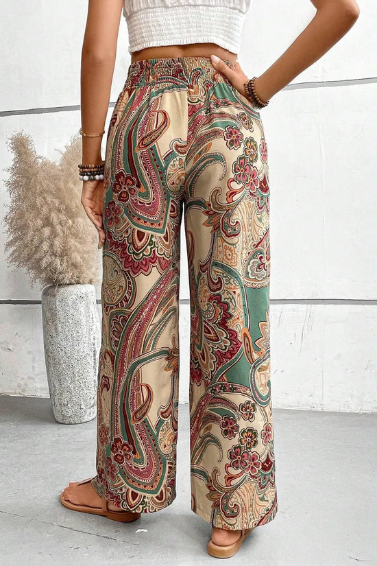 Printed Wide Leg Pants 