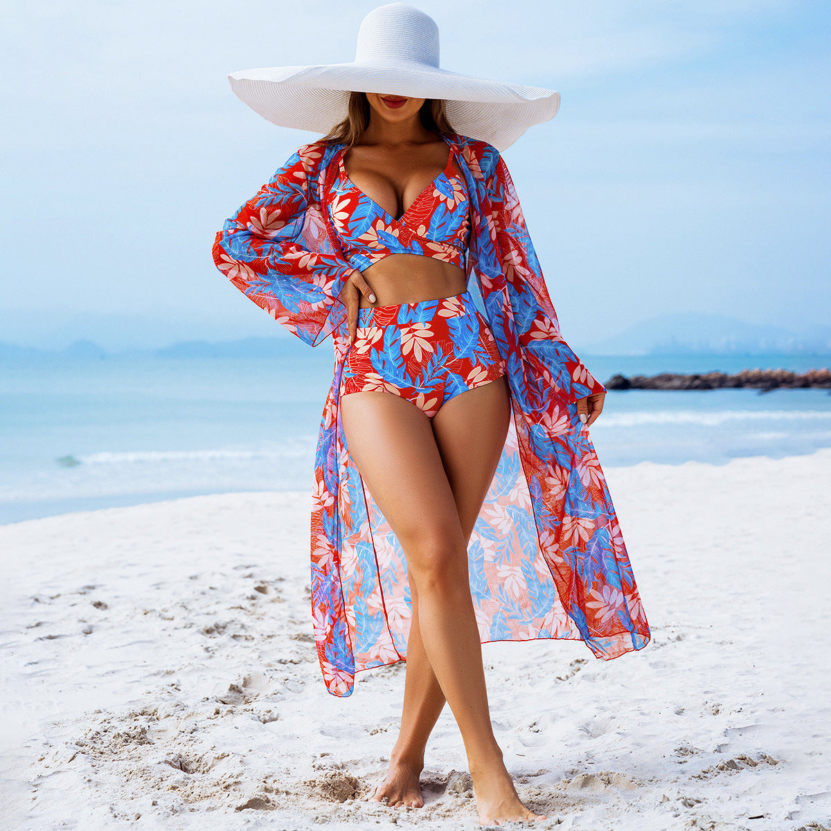 Mingyi Fashionable High-End Sexy Women's Swimwear Three-Piece Bikini Set 