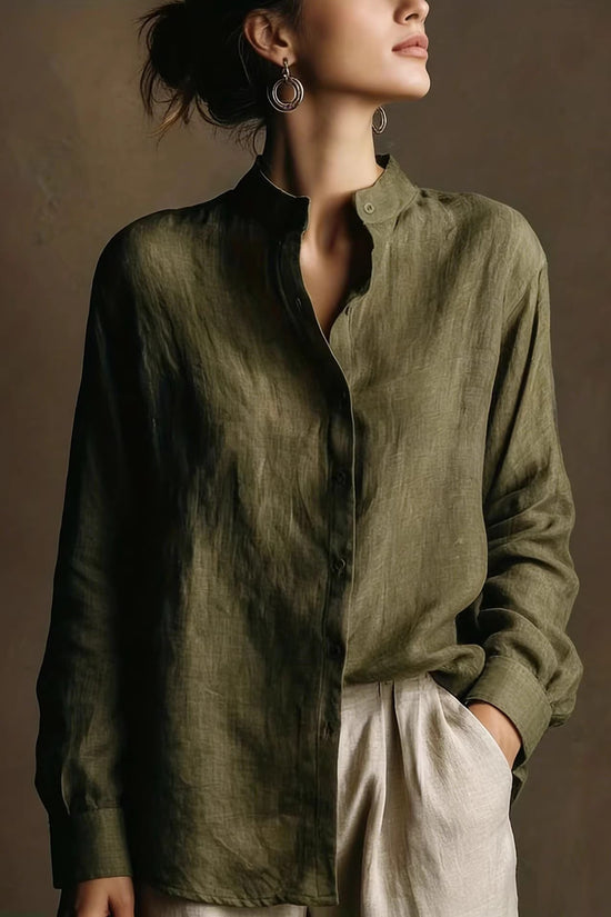 Collar loose long sleeved shirt